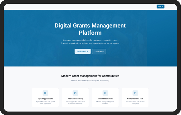 Grant lifecycle dashboard slide 1