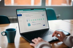 Laptop showing disbursement workflow