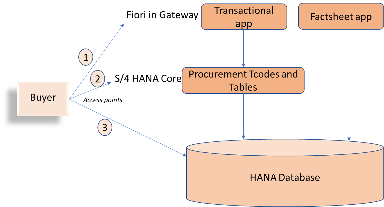 Access Map for a Buyer Position in SAP S/4HANA Environment