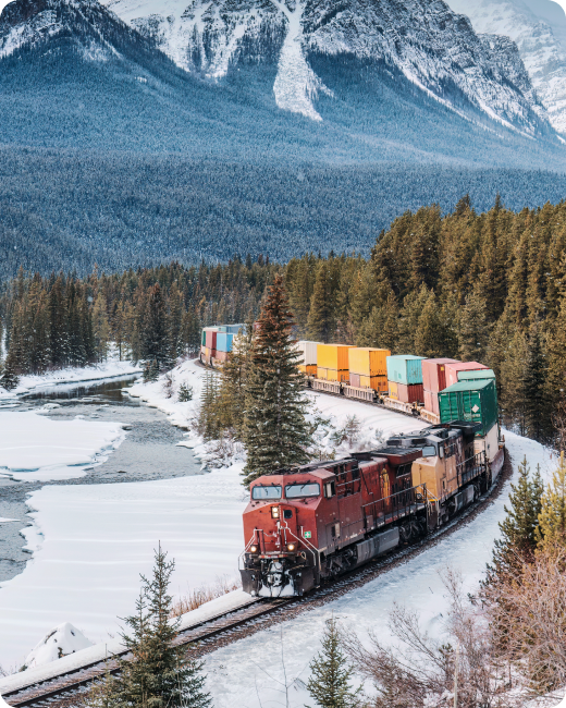Railroad Train in Winter